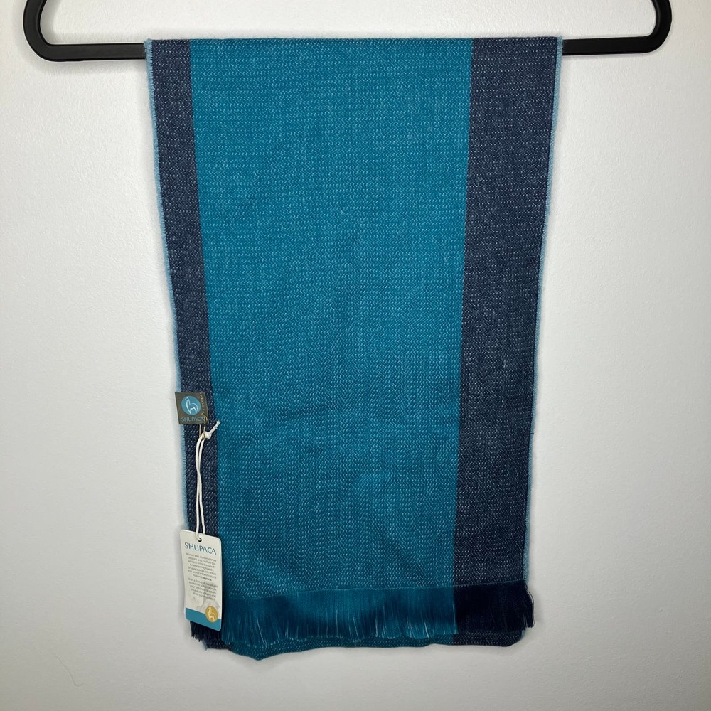 NWT SHUPACA Alpaca Scarf Reversible Tahitian Tide Blue